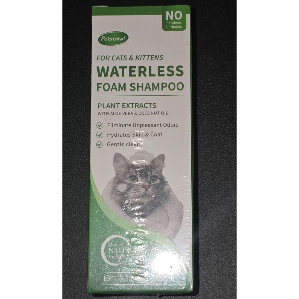 NEW Petstoral Waterless Foam Shampoo Cats Kittens No Rinse Natural Gentle